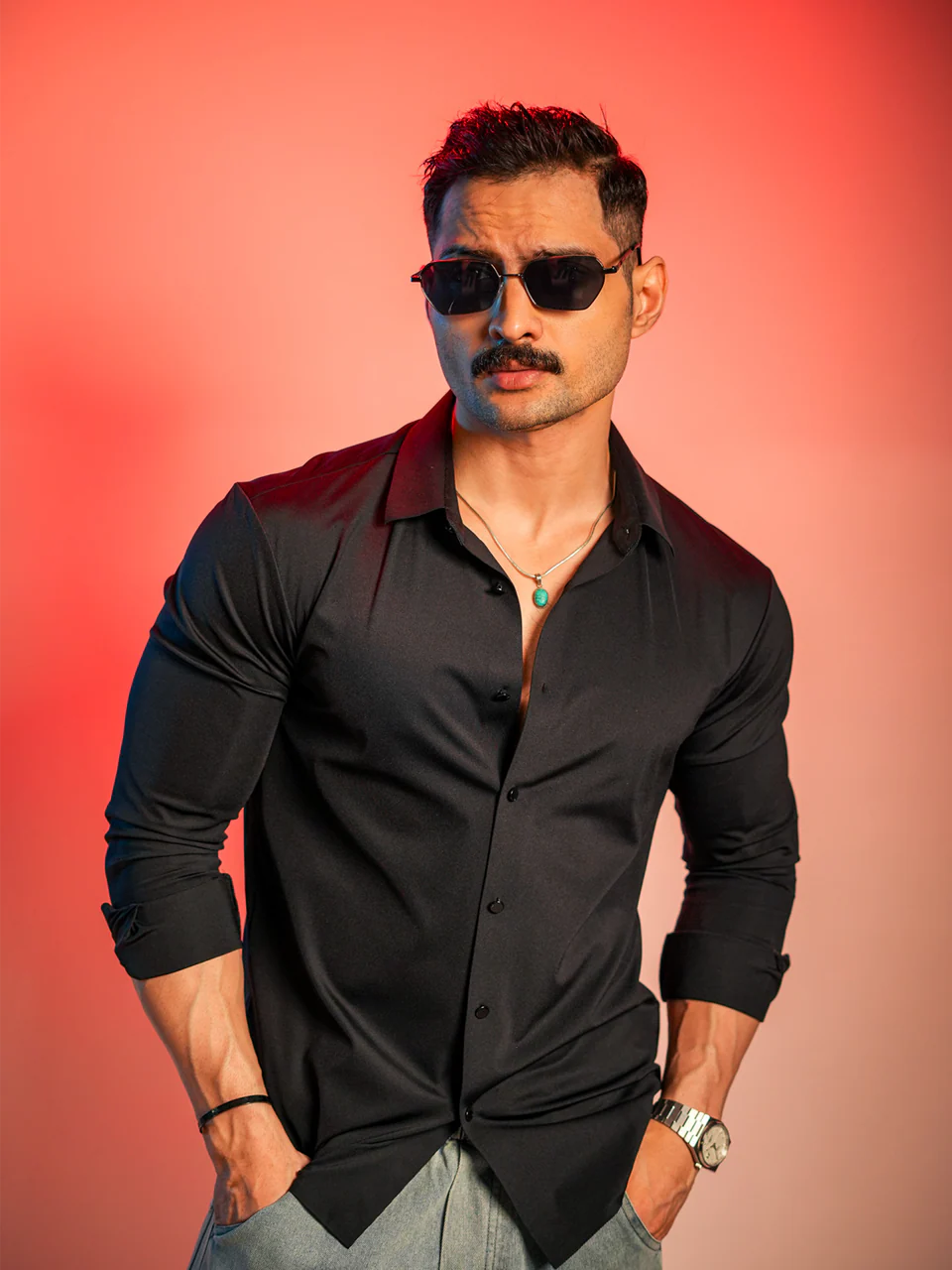 classic premium plain black shirt